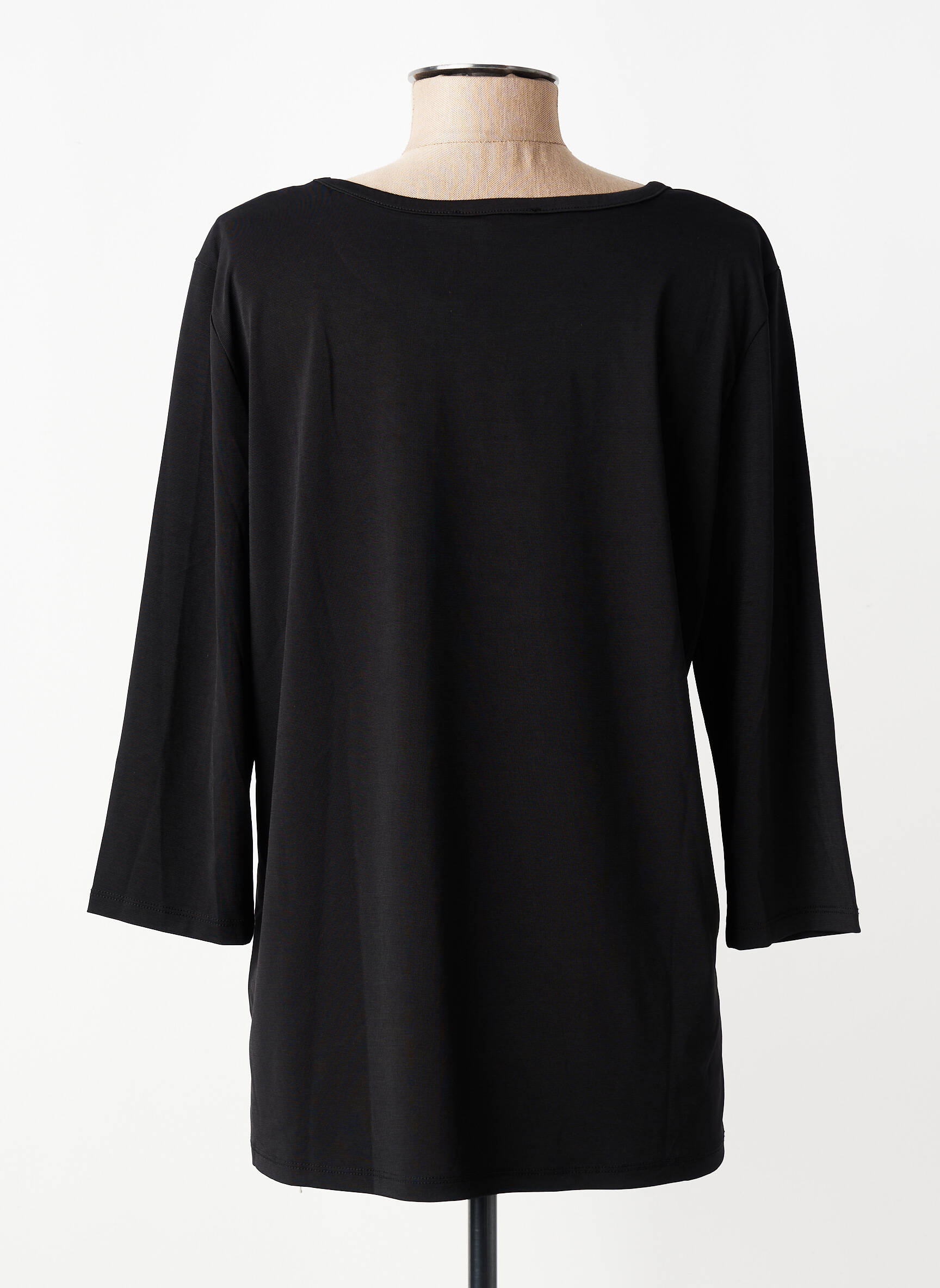 T-shirt manches 3/4 manches 3/4 noir KOZAN femme
