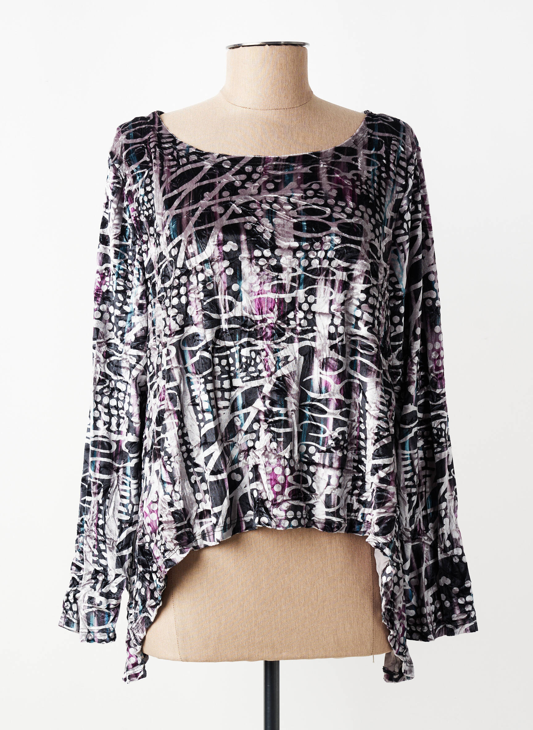 Top manches longues manches longues gris KOZAN femme