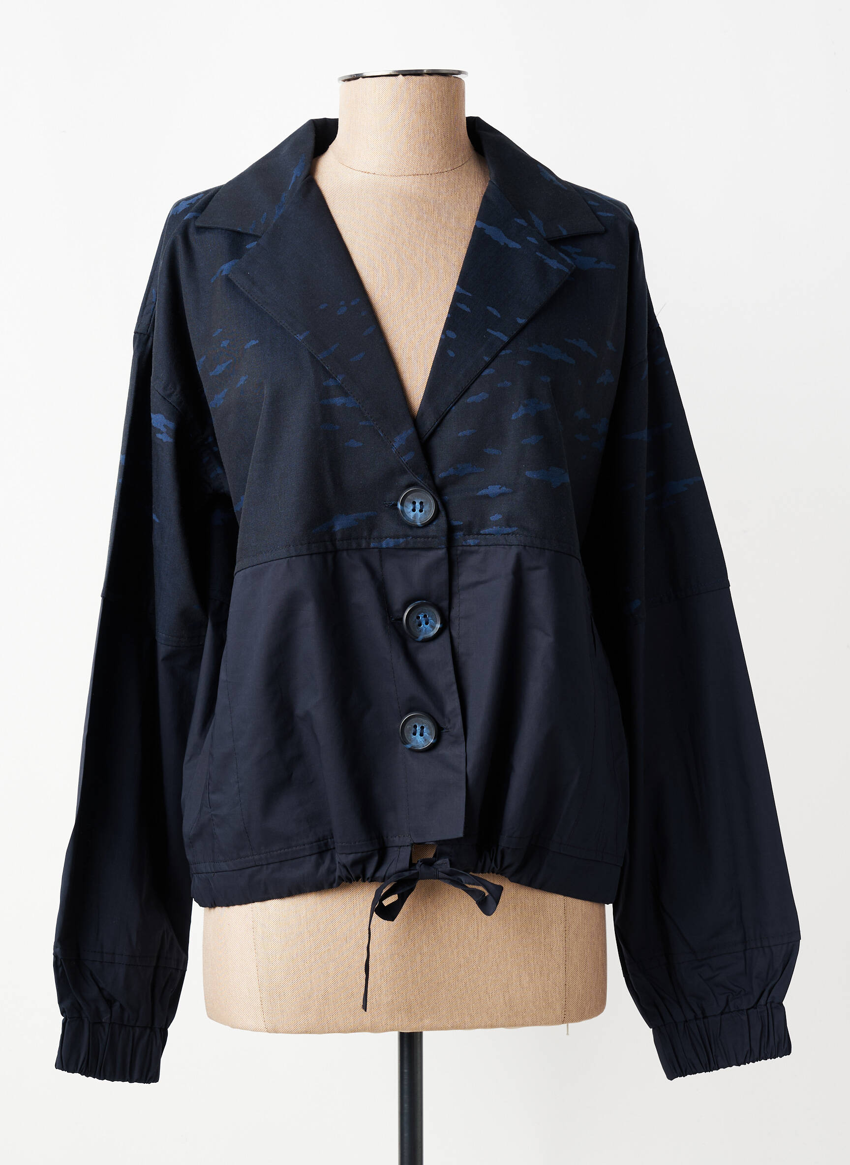 Veste casual col tailleur bleu GERSHON BRAM femme