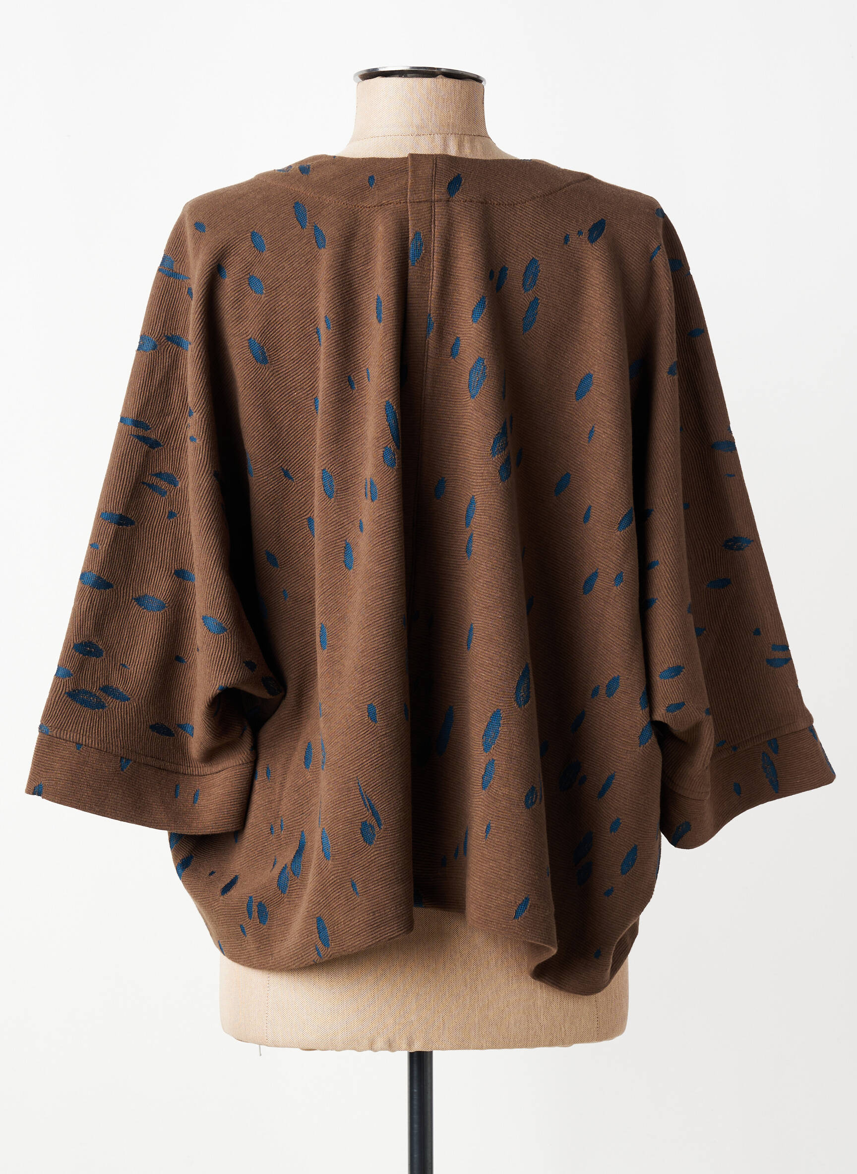 Top col carré manches 3/4 marron GERSHON BRAM femme