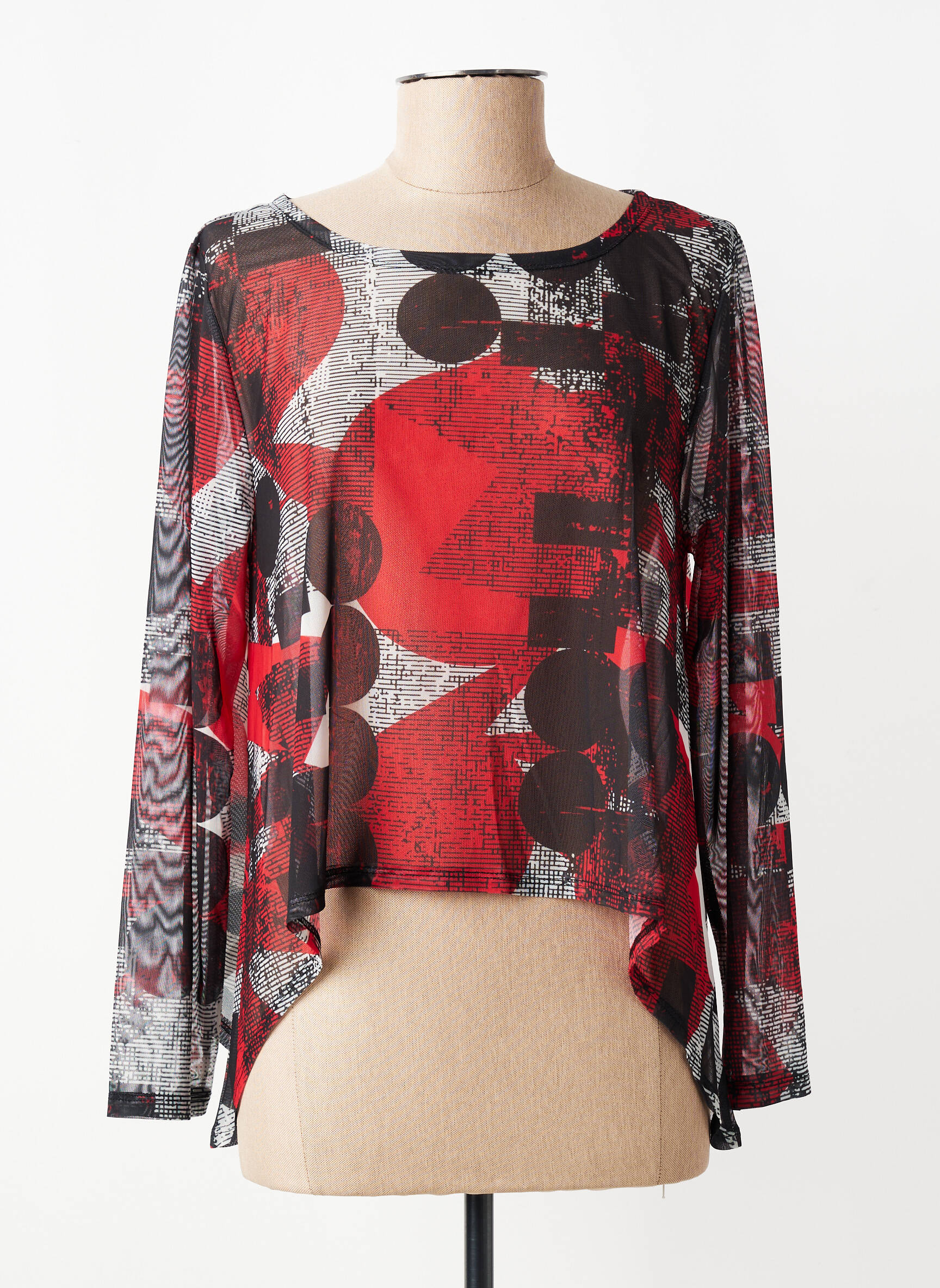 Top manches longues manches longues rouge KOZAN femme