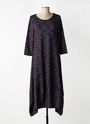 Robe mi-longue manches 3/4 manches 3/4 violet KOZAN femme