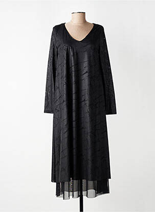 Robe longue manches longues manches longues noir KOZAN femme
