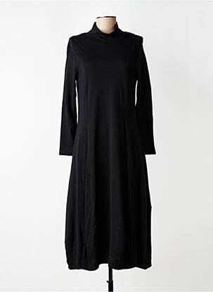 Robe mi-longue manches longues manches longues noir ALEMBIKA femme