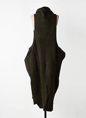 Manteau long fermeture pressionnée sans capuche vert ALEMBIKA femme