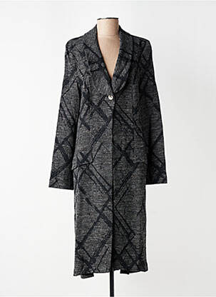Manteau long coupe cintrée sans capuche gris ELSEWHERE femme