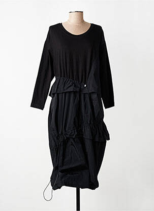Robe mi-longue manches longues manches longues noir URBAN BY ALEMBIKA femme