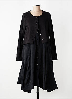 Robe mi-longue manches longues manches longues noir URBAN BY ALEMBIKA femme