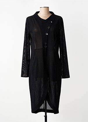Manteau long coupe cintrée sans capuche noir ELSEWHERE femme