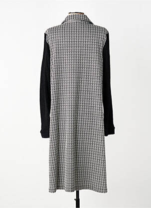 Robe mi-longue imprimé fleurs manches longues gris ALEMBIKA femme