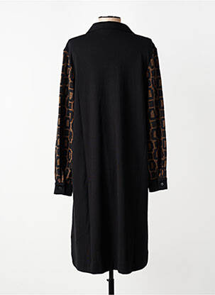 Robe mi-longue manches longues manches longues marron ALEMBIKA femme