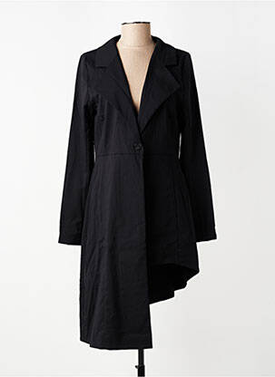Manteau long fermeture boutonnée sur le devant sans capuche noir ELSEWHERE femme