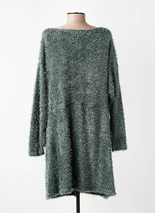 Pull tunique col rond manches longues vert ALEMBIKA femme