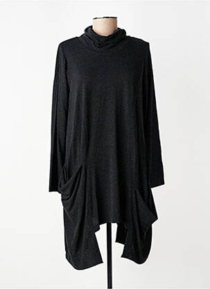 Pull tunique tissage chiné manches longues gris URBAN BY ALEMBIKA femme