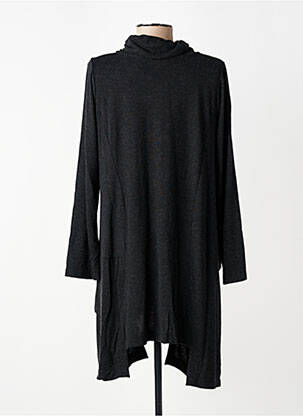 Pull tunique tissage chiné manches longues gris URBAN BY ALEMBIKA femme