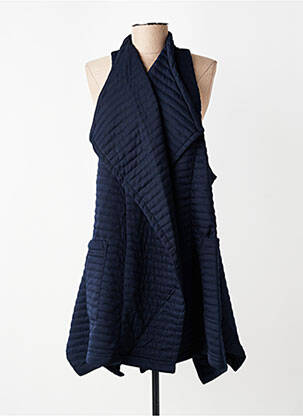 Gilet sans manche tissage matelassé bleu ALEMBIKA femme