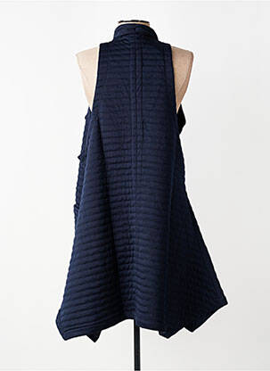 Gilet sans manche tissage matelassé bleu ALEMBIKA femme