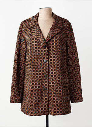Manteau court coupe droite sans capuche marron ALEMBIKA femme