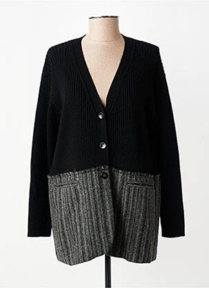 Gilet manches longues coupe cintrée noir CPC femme