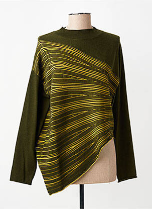 Pull stretch manches longues vert CPC femme