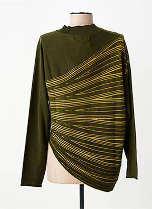 Pull stretch manches longues vert CPC femme