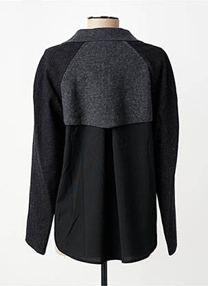 Pull tunique tissage chiné manches longues gris CPC femme