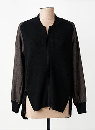 Gilet manches longues col rond noir CPC femme