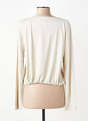 Gilet manches longues resserrée sur le bas beige ELSEWHERE femme
