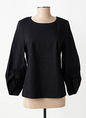 Top imprimé fantaisie manches 3/4 noir ELSEWHERE femme