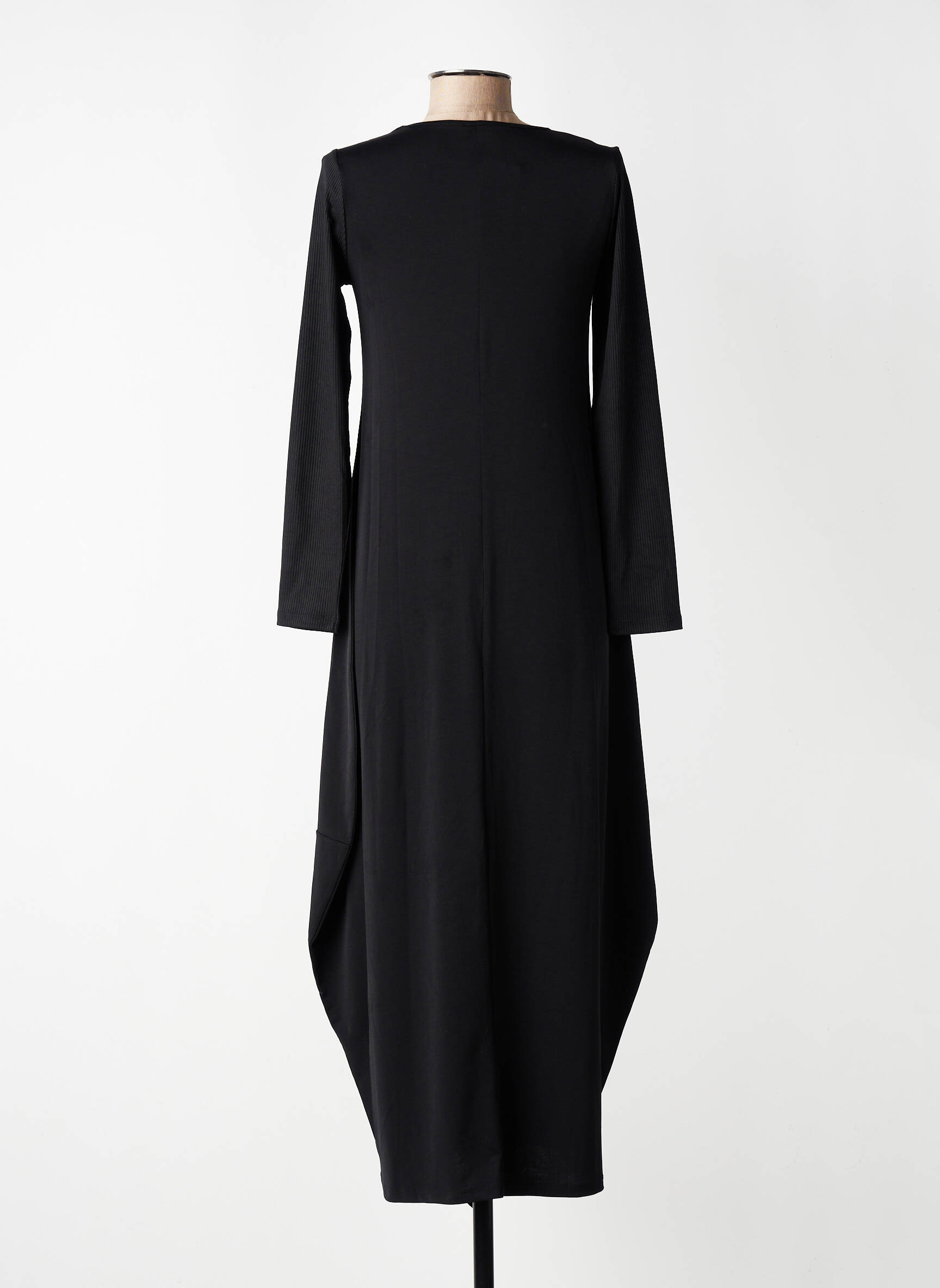 Robe longue manches longues manches longues noir KOZAN femme