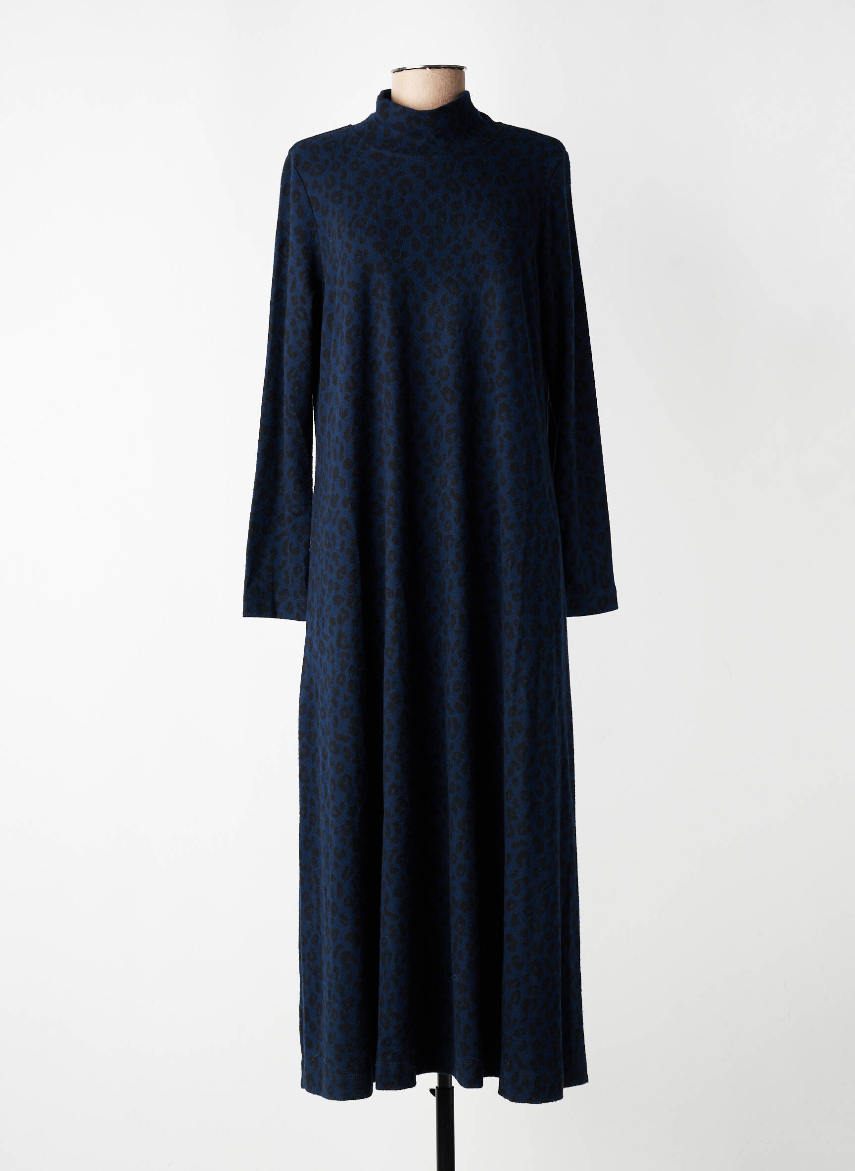 Robe longue manches longues manches longues bleu ALEMBIKA femme