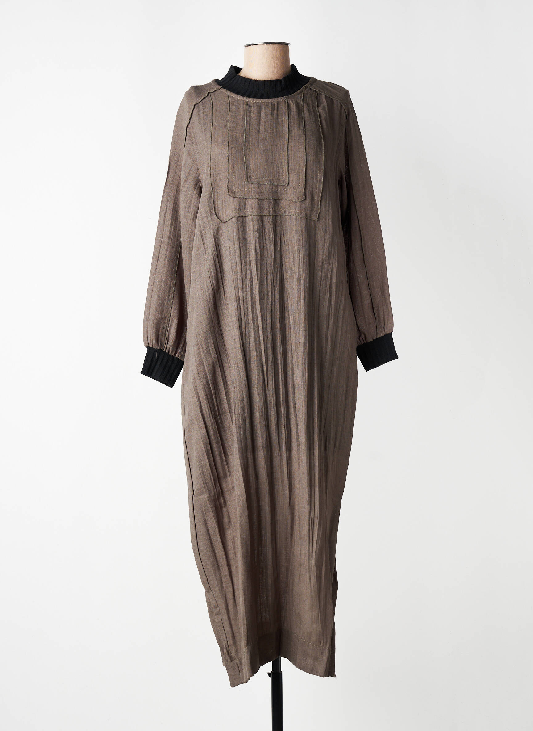 Robe longue manches longues manches longues vert GERSHON BRAM femme