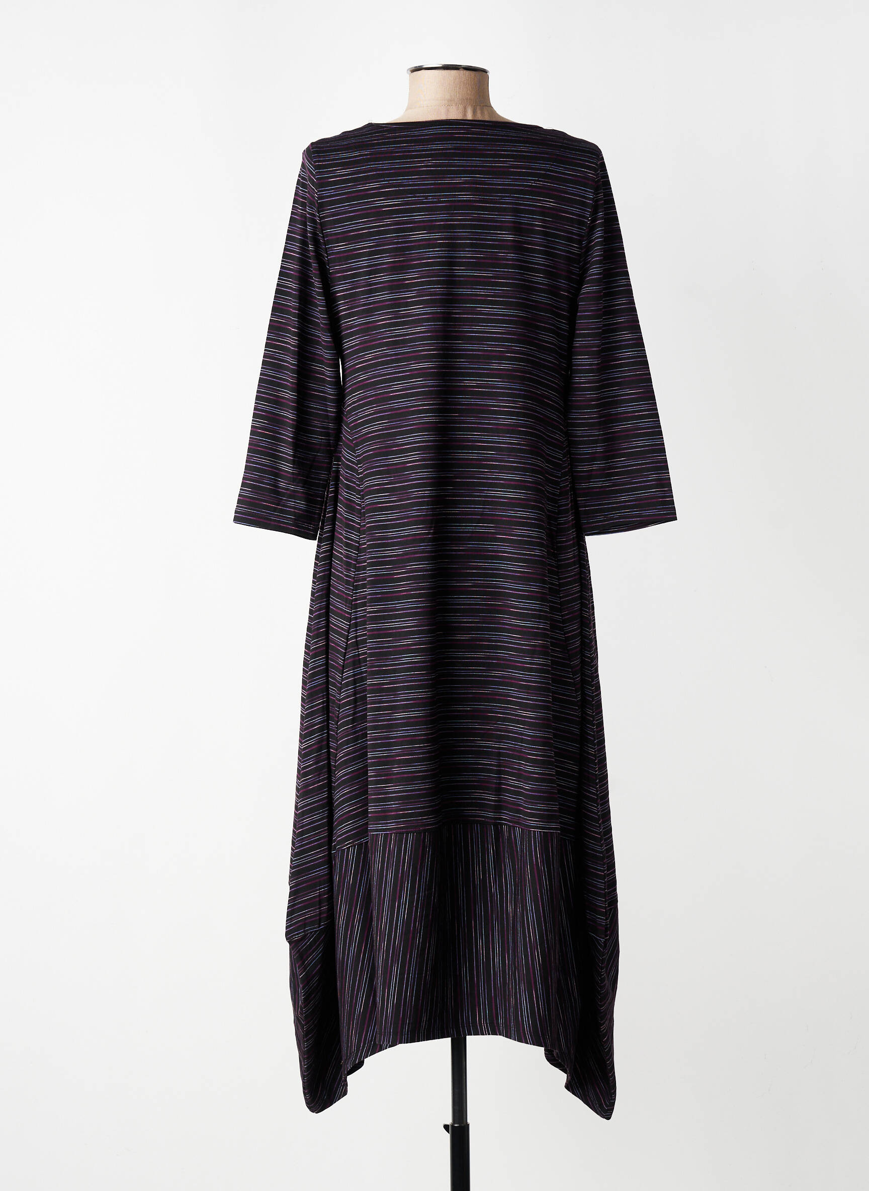 Robe mi-longue manches 3/4 manches 3/4 violet KOZAN femme