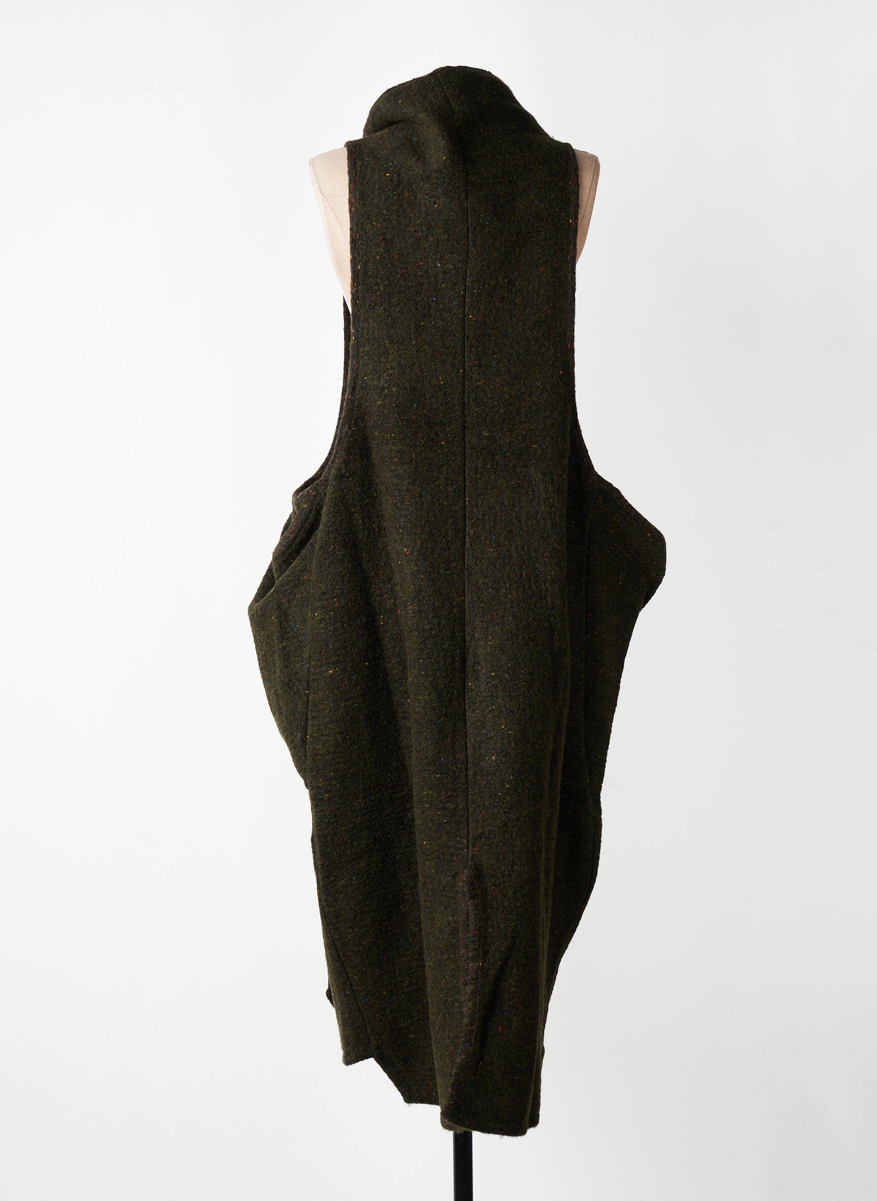 Manteau long fermeture pressionnée sans capuche vert ALEMBIKA femme
