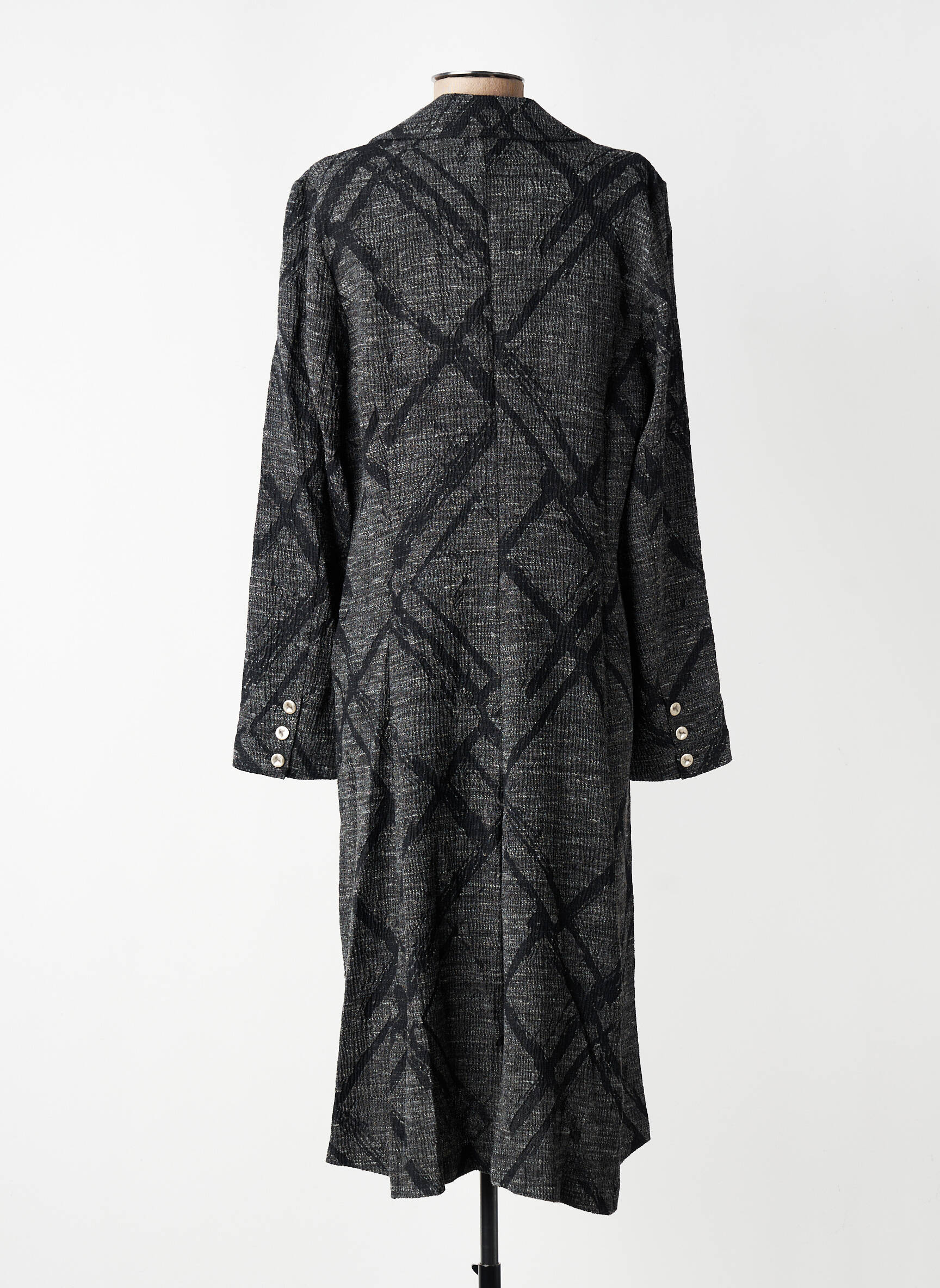 Manteau long coupe cintrée sans capuche gris ELSEWHERE femme