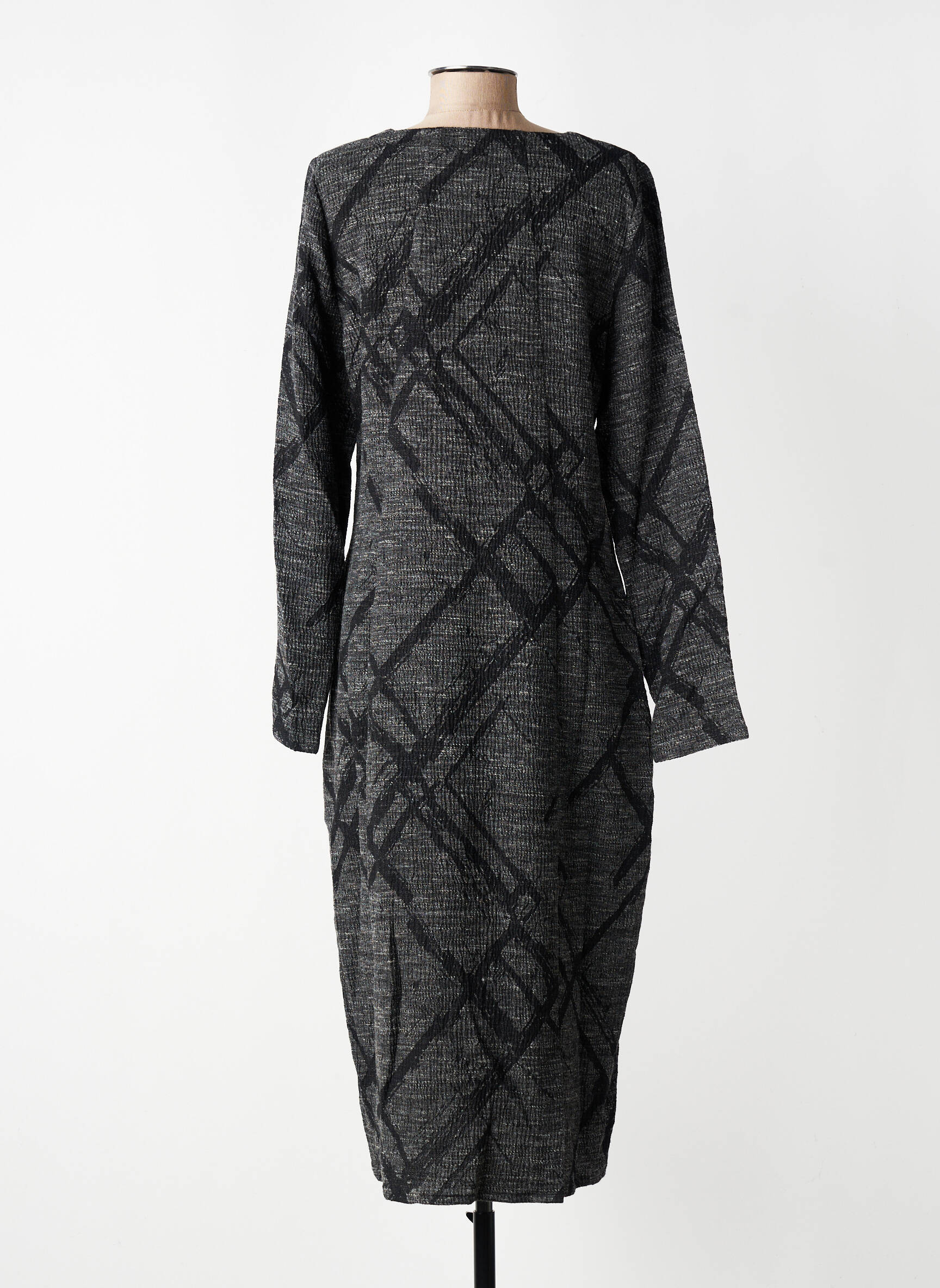 Robe longue manches longues manches longues gris ELSEWHERE femme