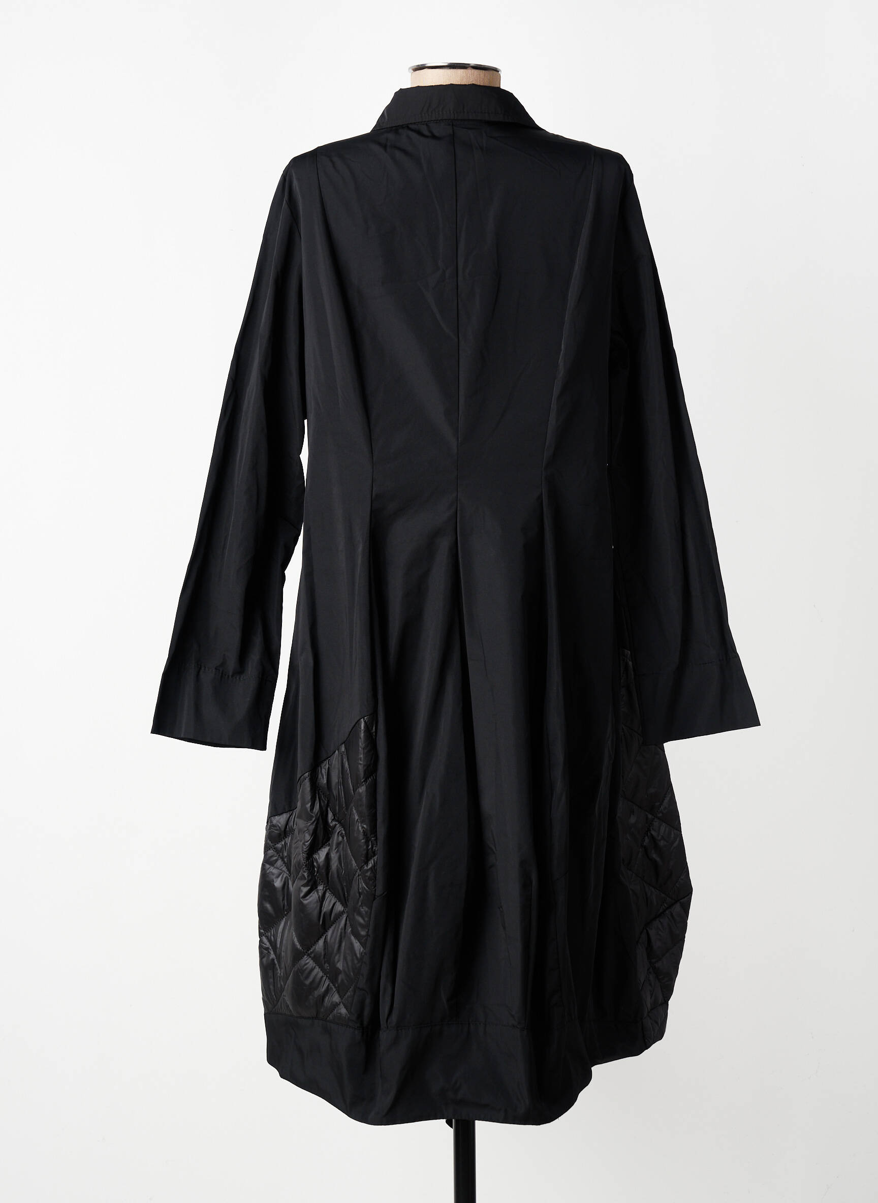 Manteau long coupe cintrée sans capuche noir URBAN BY ALEMBIKA femme