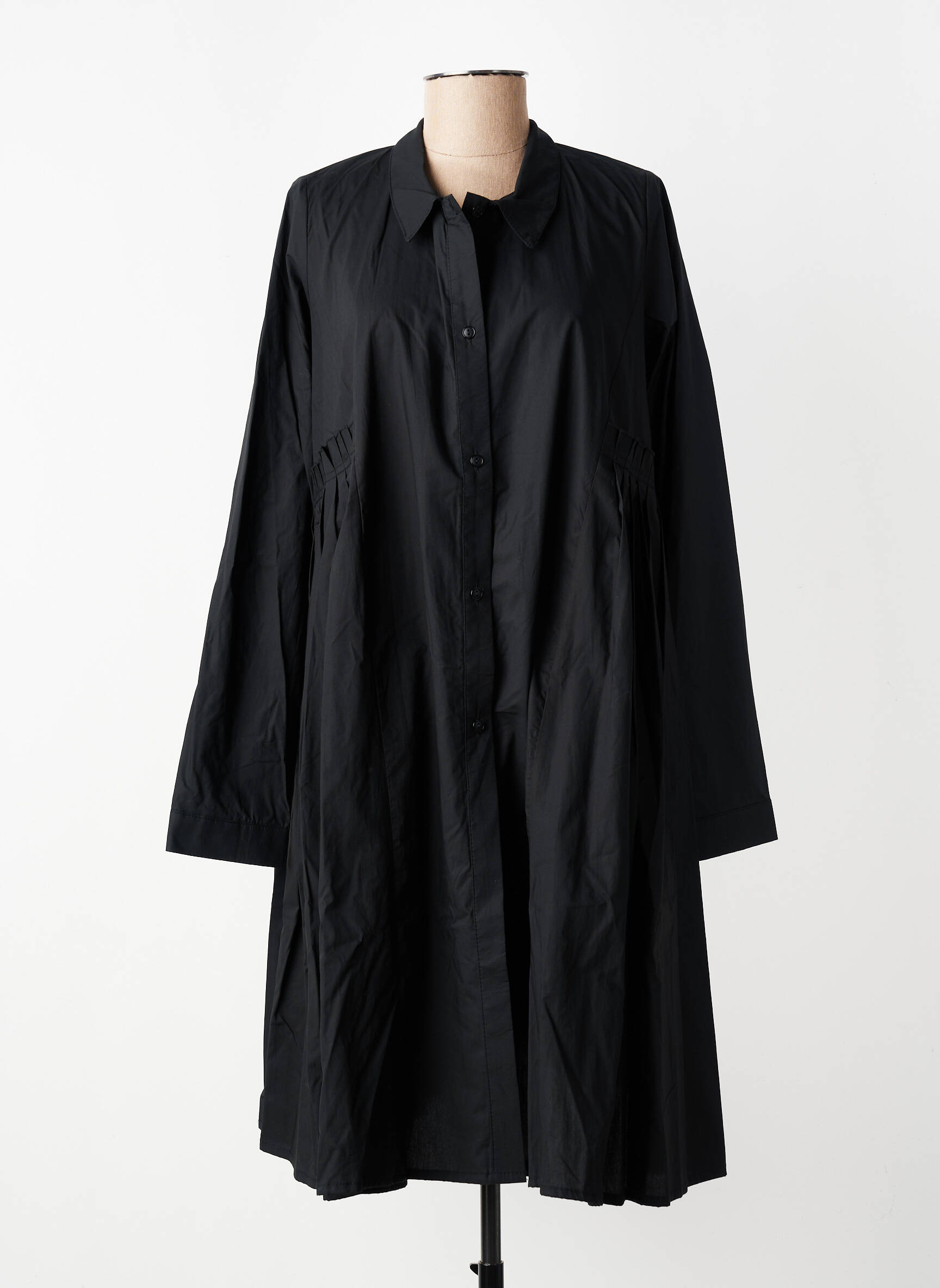 Robe mi-longue manches longues manches longues noir GERSHON BRAM femme