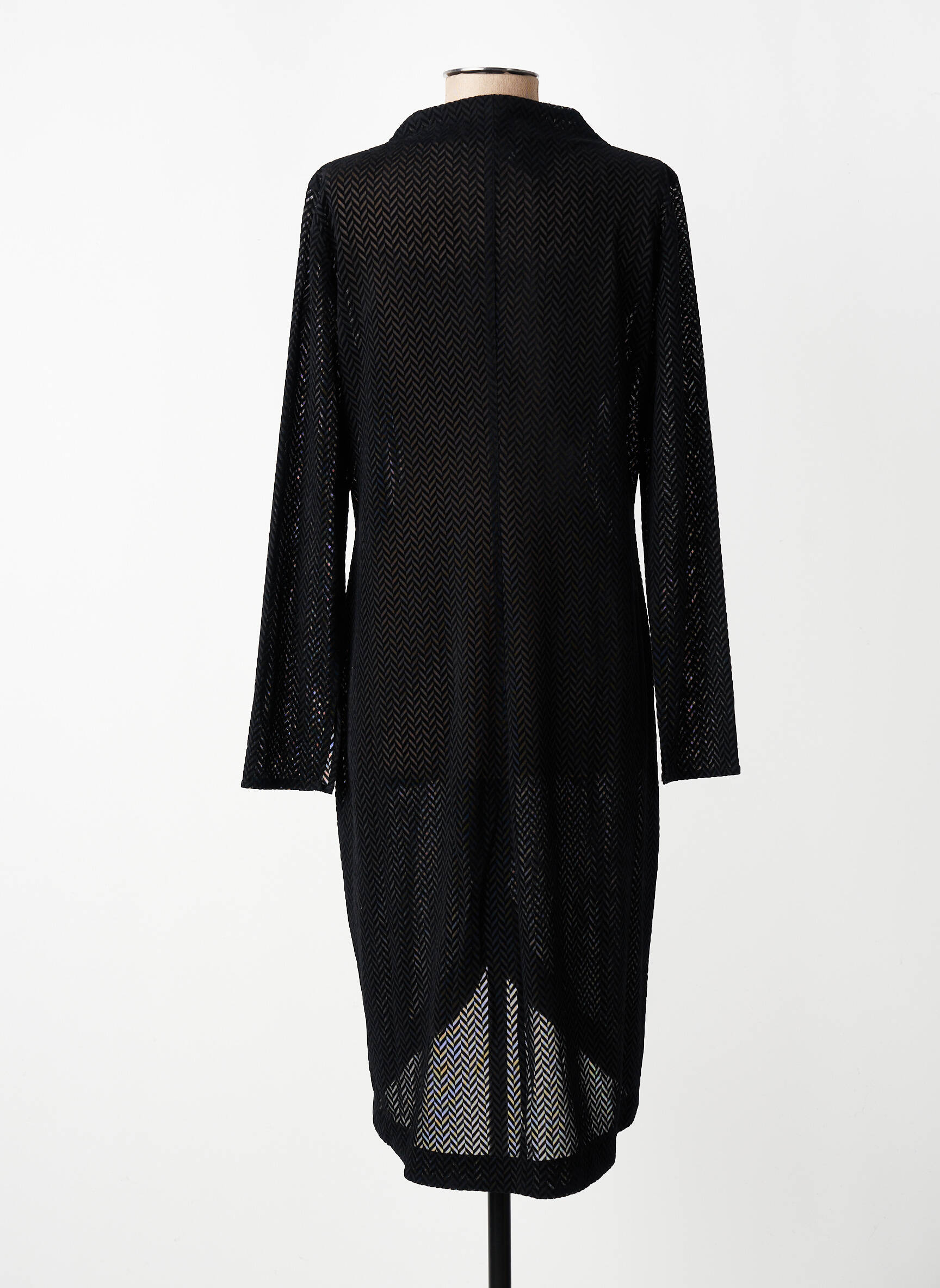 Manteau long coupe cintrée sans capuche noir ELSEWHERE femme