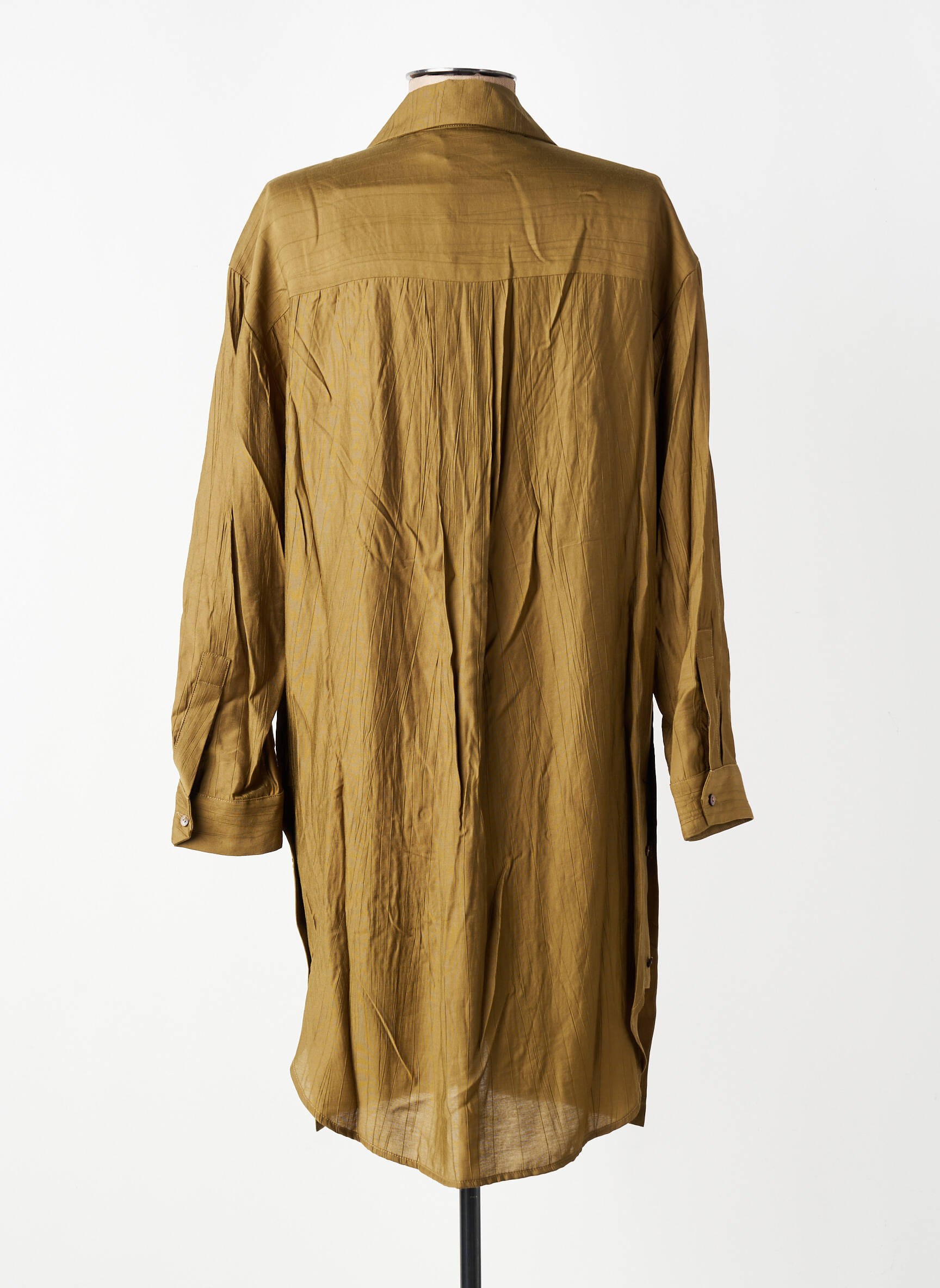 Tunique manches longues col chemisier vert CPC femme