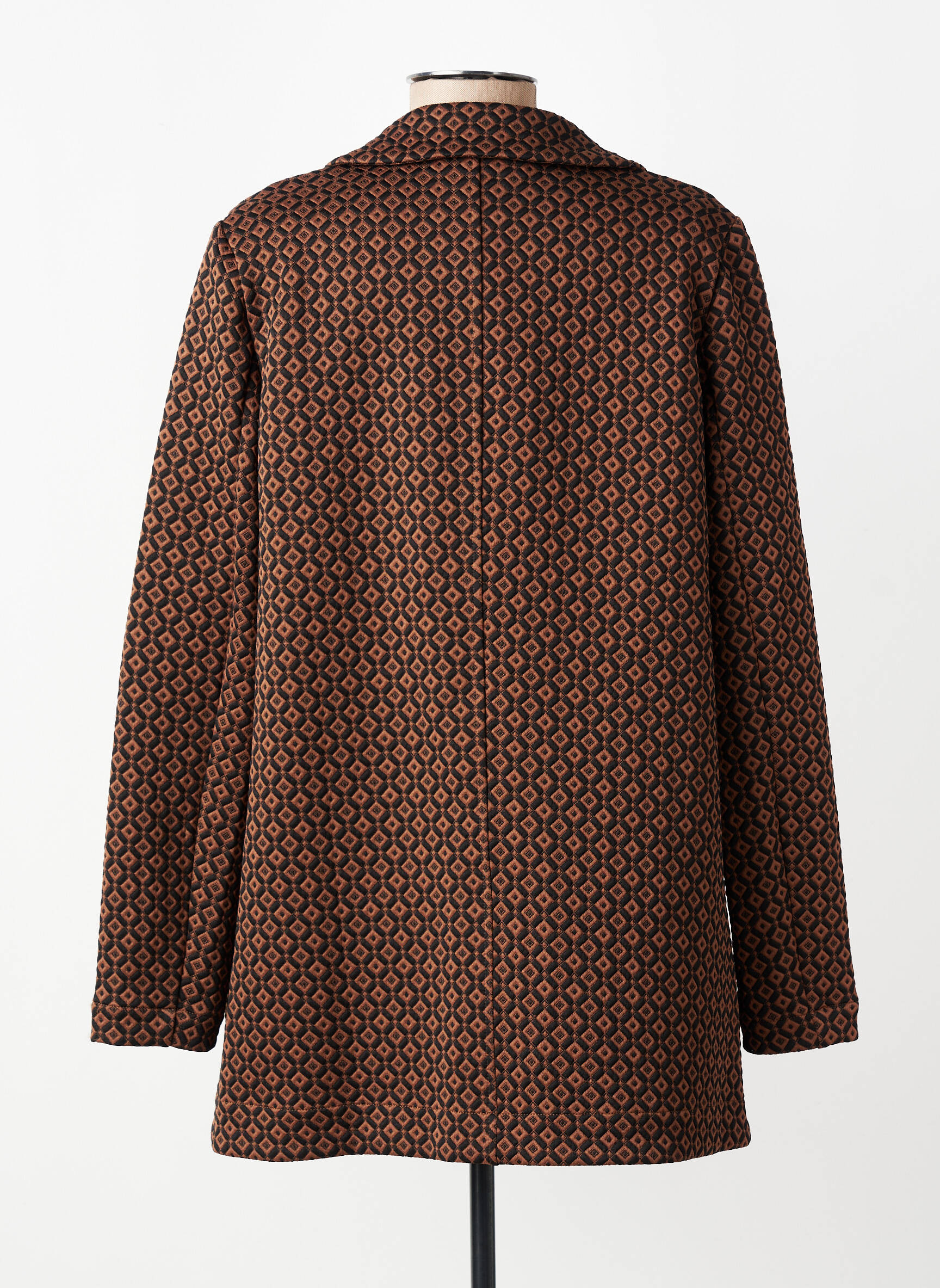 Manteau court coupe droite sans capuche marron ALEMBIKA femme