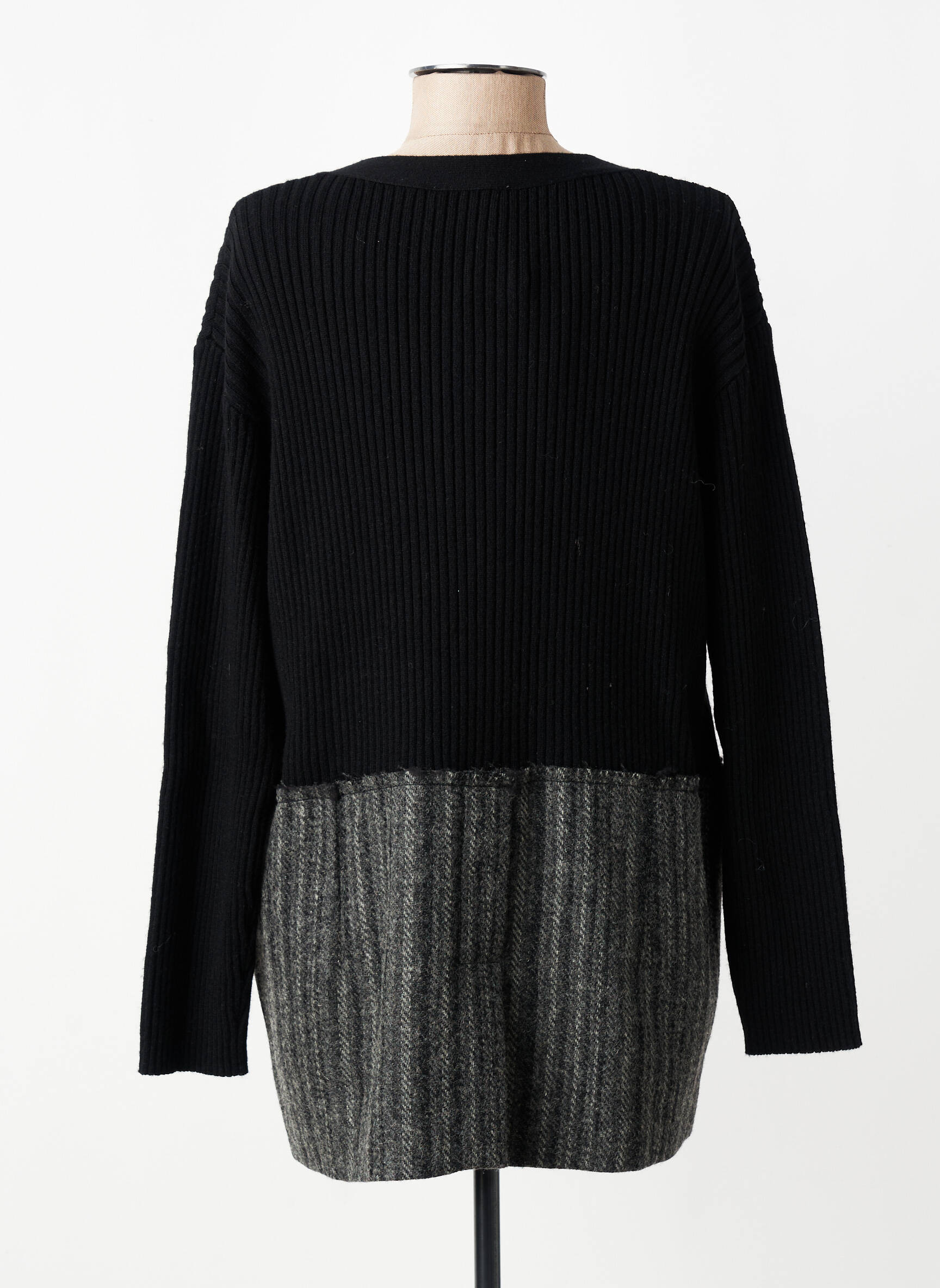 Gilet manches longues coupe cintrée noir CPC femme