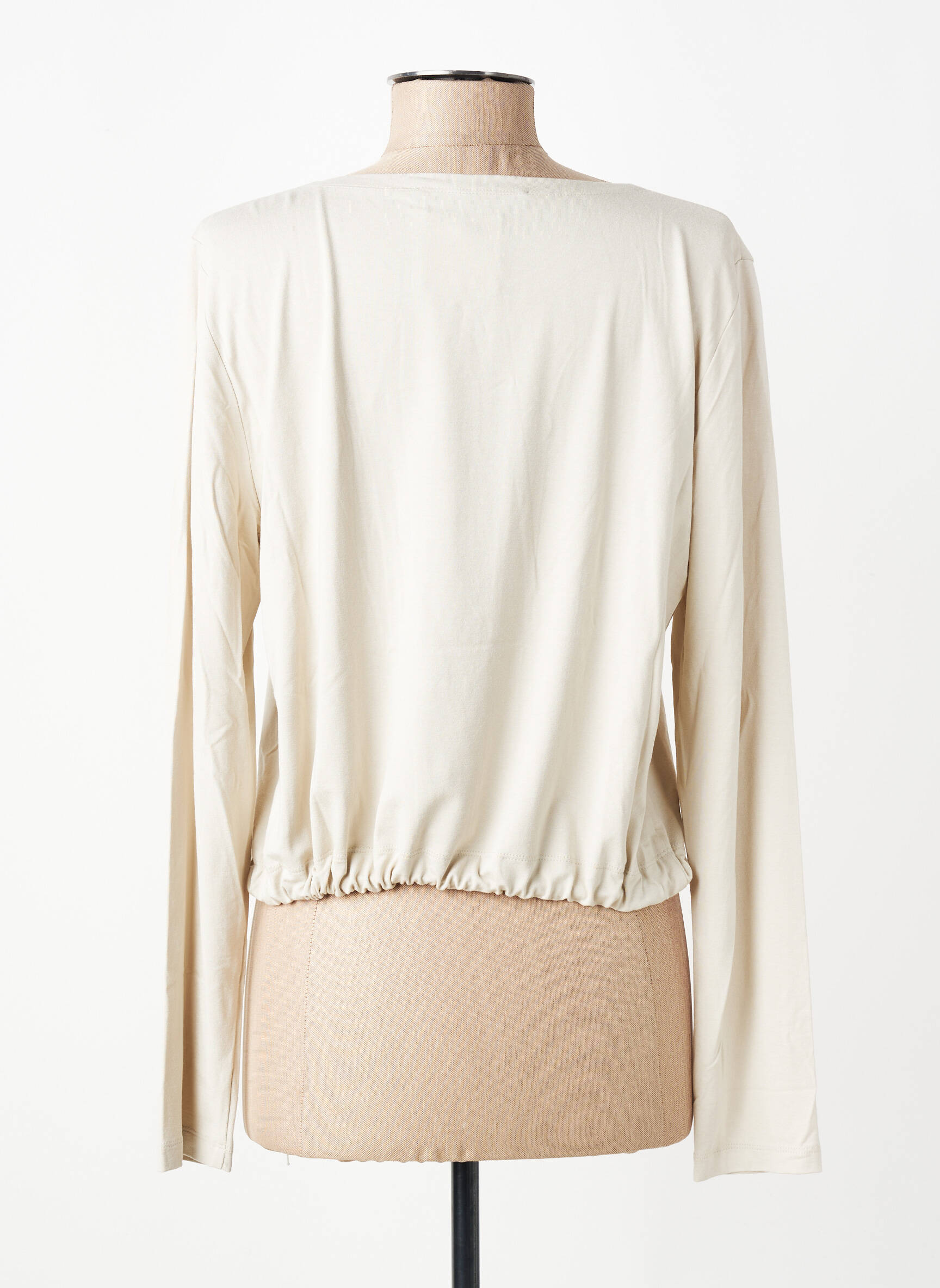 Gilet manches longues resserrée sur le bas beige ELSEWHERE femme