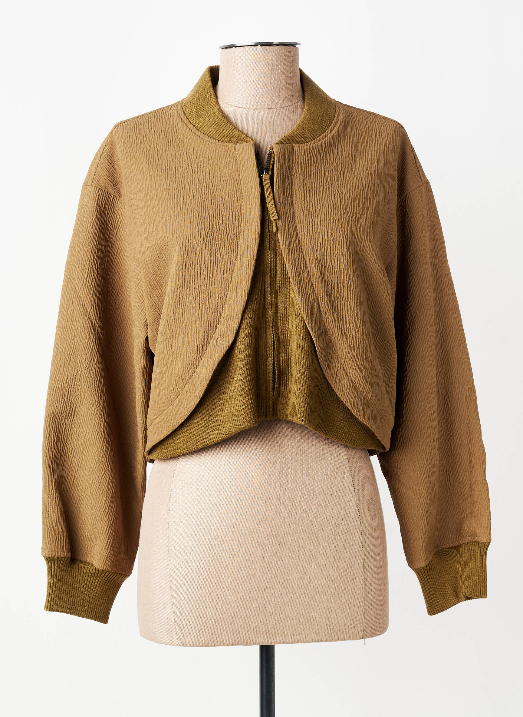 Veste casual col rond vert CPC femme