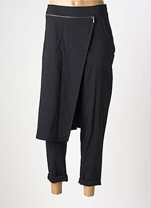 Pantalon slim tissage popeline taille normale noir ELSEWHERE femme