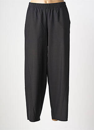 Pantalon droit tissage popeline taille haute noir LUUKAA femme