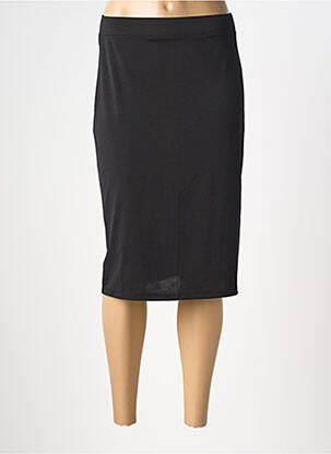 Jupe mi-longue stretch noir KOZAN femme