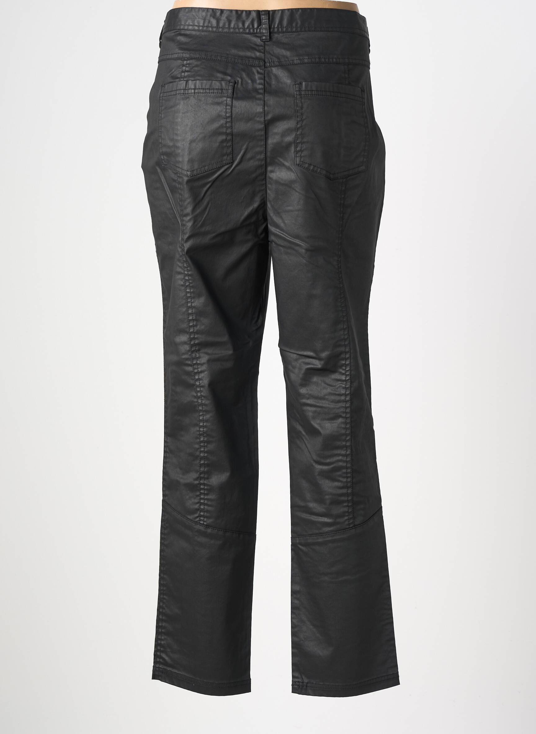 Pantalon slim tissage enduit taille normale noir VETONO femme