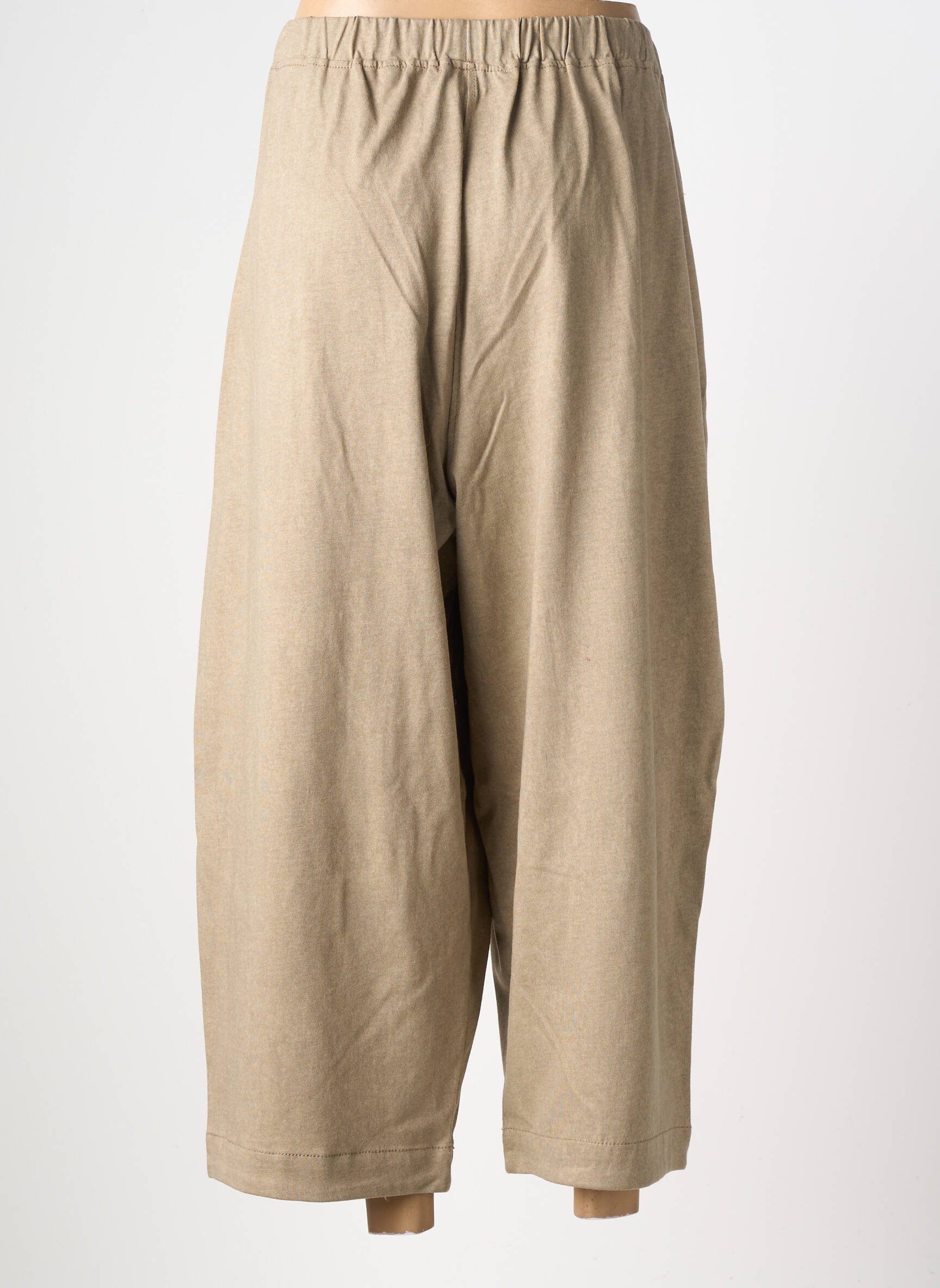 Pantalon 7/8 taille haute taille haute beige URBAN BY ALEMBIKA femme