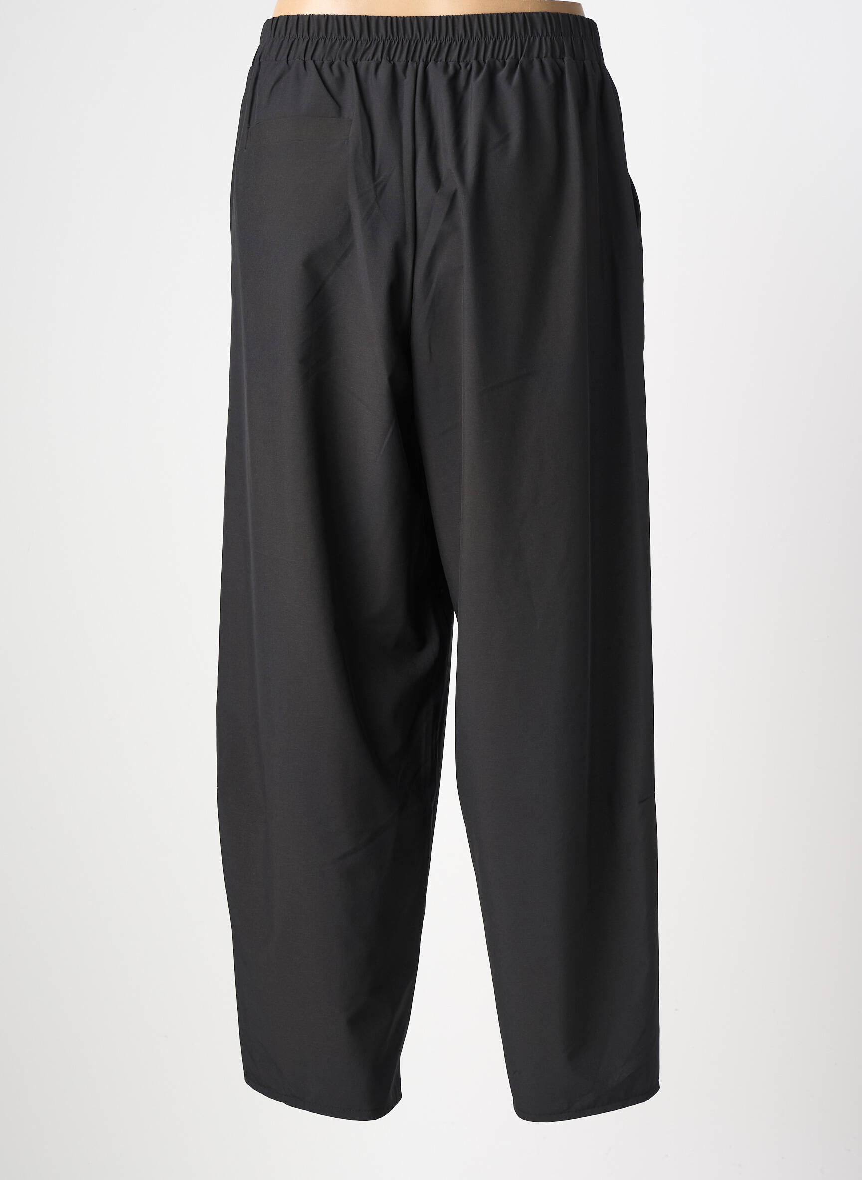 Pantalon droit tissage popeline taille haute noir LUUKAA femme